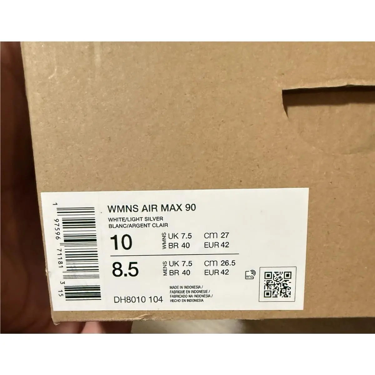 Nike shoes - Nike Air Max 90 - Air Max - DH8010-104 - White / Glacier Blue / Wolf Grey / Light Silver (UPC: 197596711813) 10