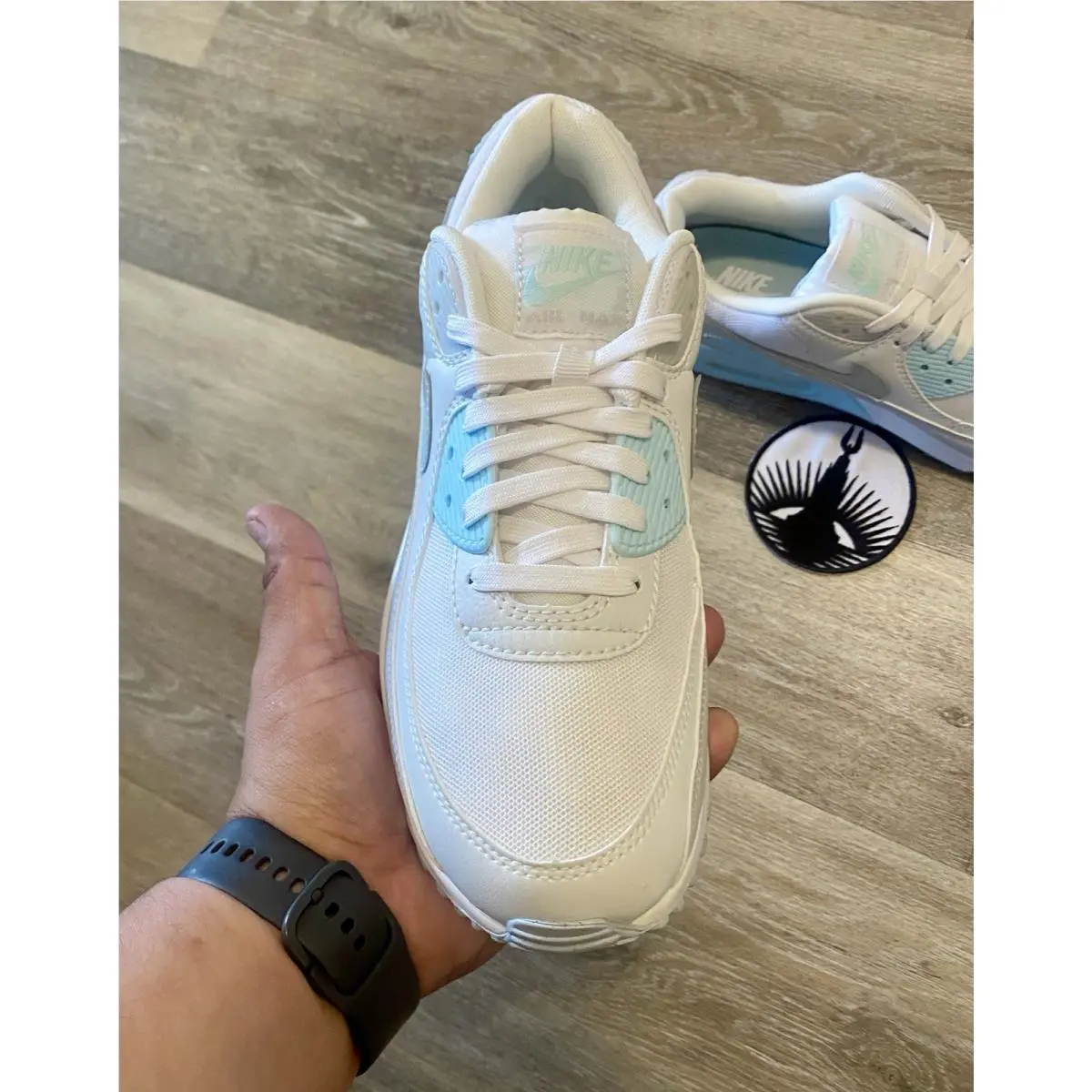 Nike shoes - Nike Air Max 90 - Air Max - DH8010-104 - White / Glacier Blue / Wolf Grey / Light Silver (UPC: 197596711813) 4