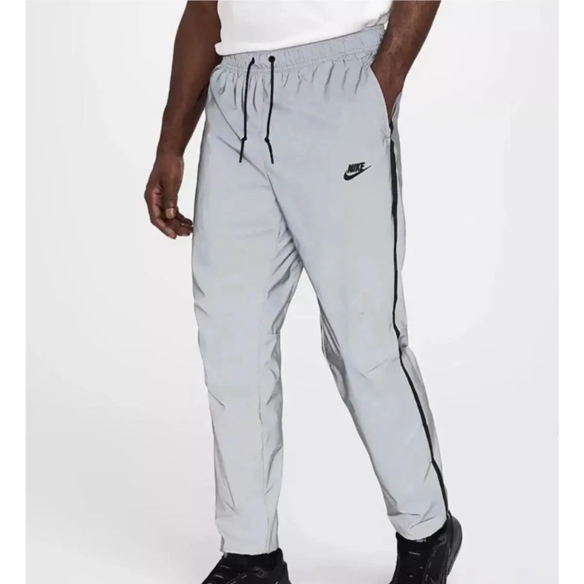 Nike Tech Woven Flash Men`s Size S Pants Reflect 3M Silver Black FZ7587 035