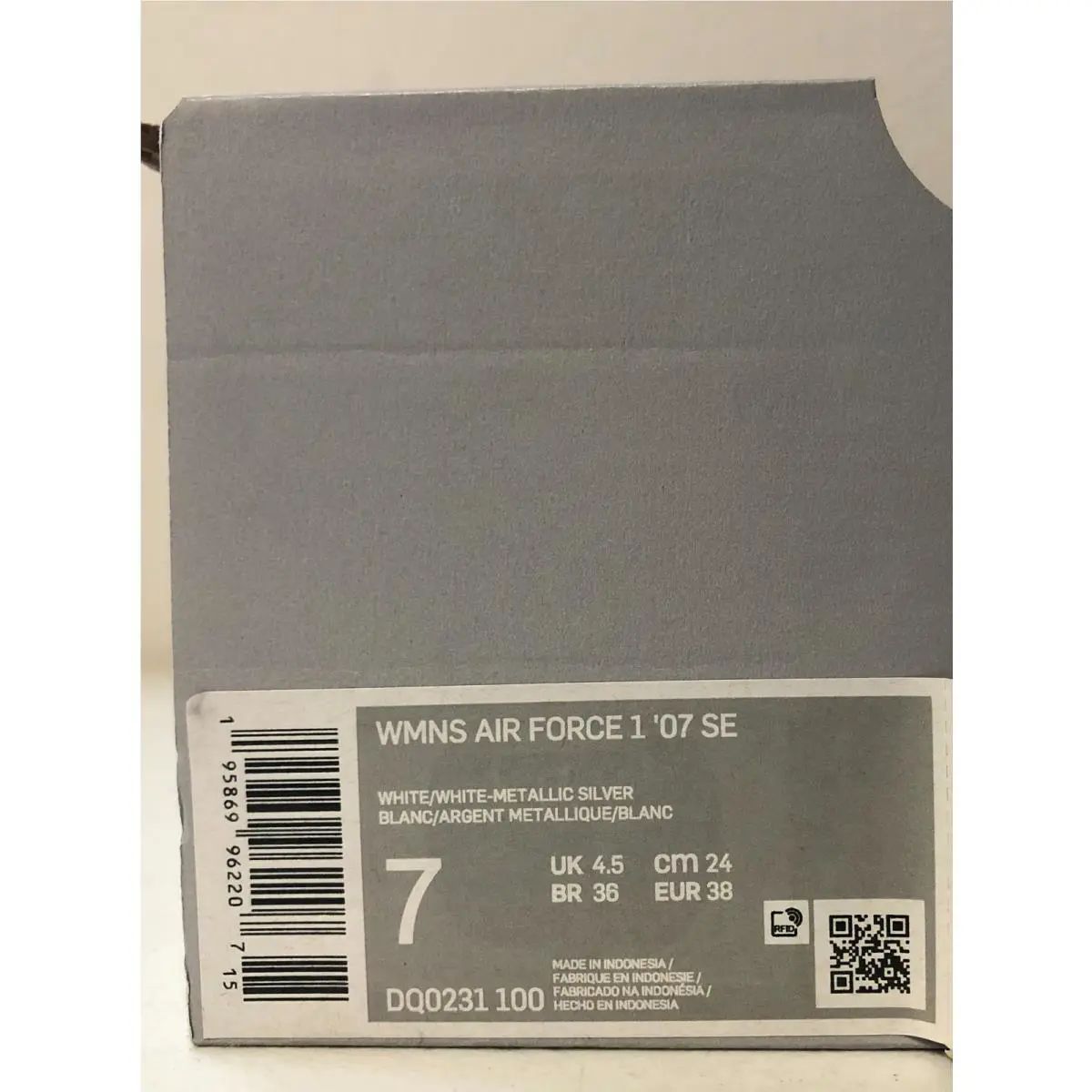 Nike shoes - Nike Air Force 1 `07 - DQ0231-100 - White/White-Metallic Silver (UPC: 195869962207) 6