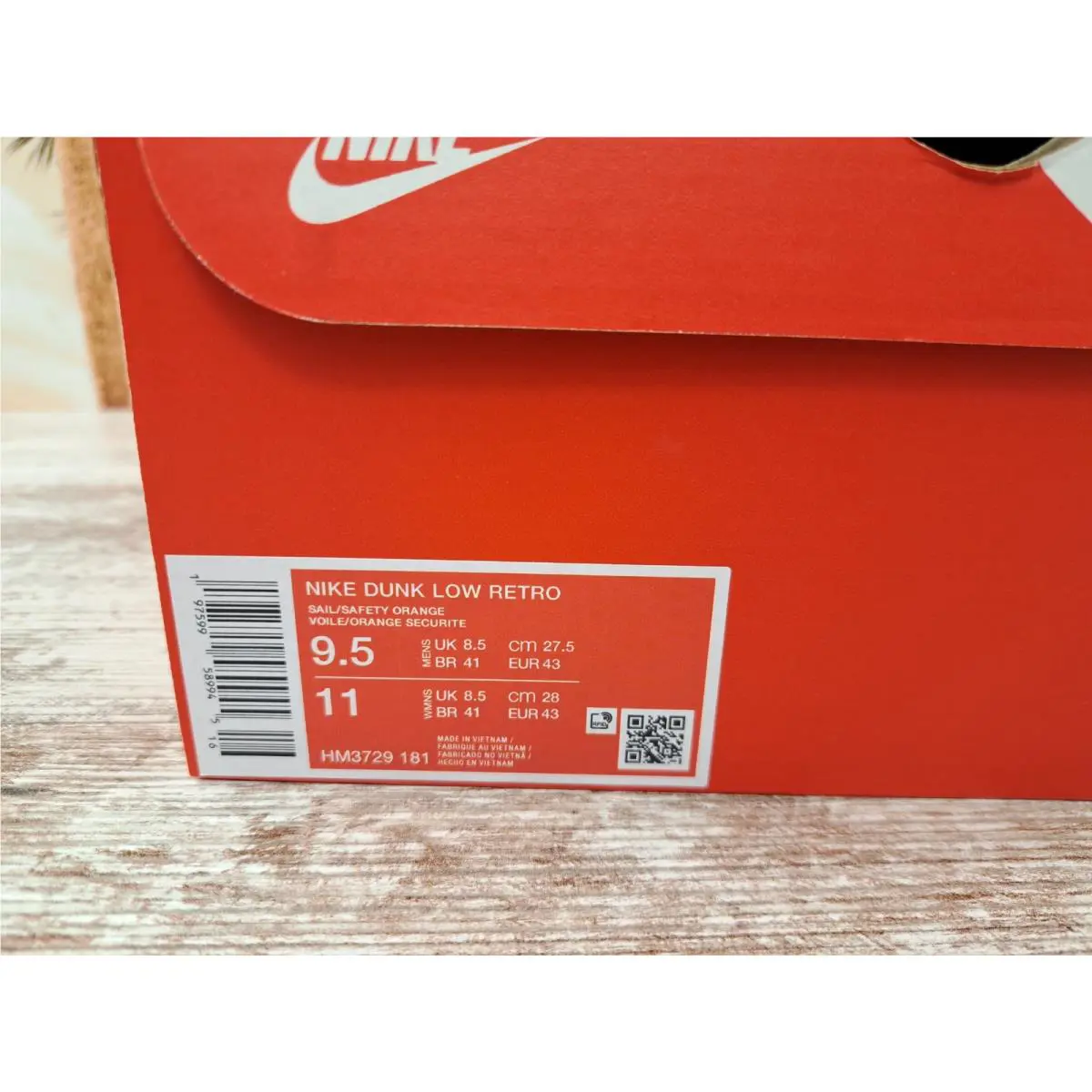 Nike shoes - Nike Dunk - Dunk - HM3729-181 - Brown, Manufacturer: Sail/Coconut Milk/Wheat/Safety Orange 9
