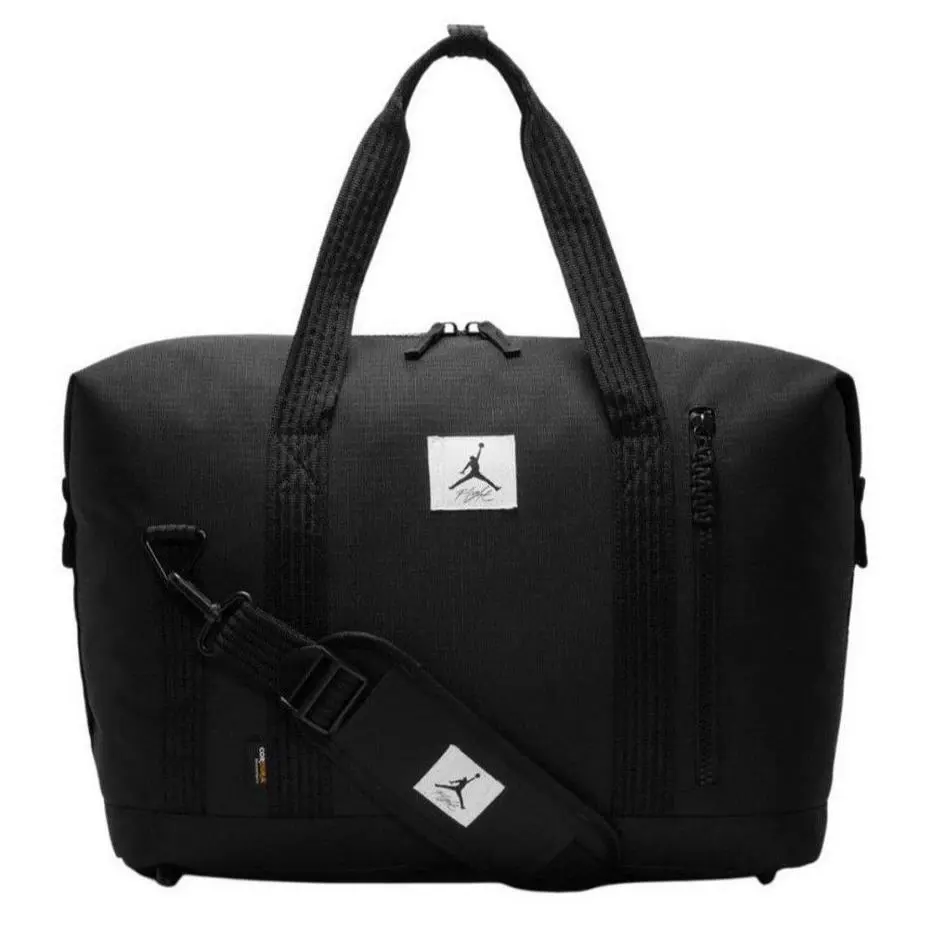 Jordan Black Cordura Logo Duffel Bag Gym Bag Black Nike MA0798-023 - Black
