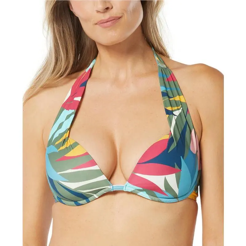 Coco Reef Women`s Contours Cameo Tropical-print Bikini Top