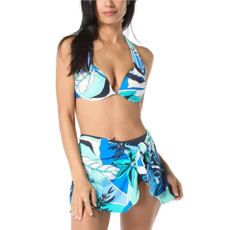 Coco Reef Women`s Cameo Halter-style Bikini Top Blue Multi 16/40D