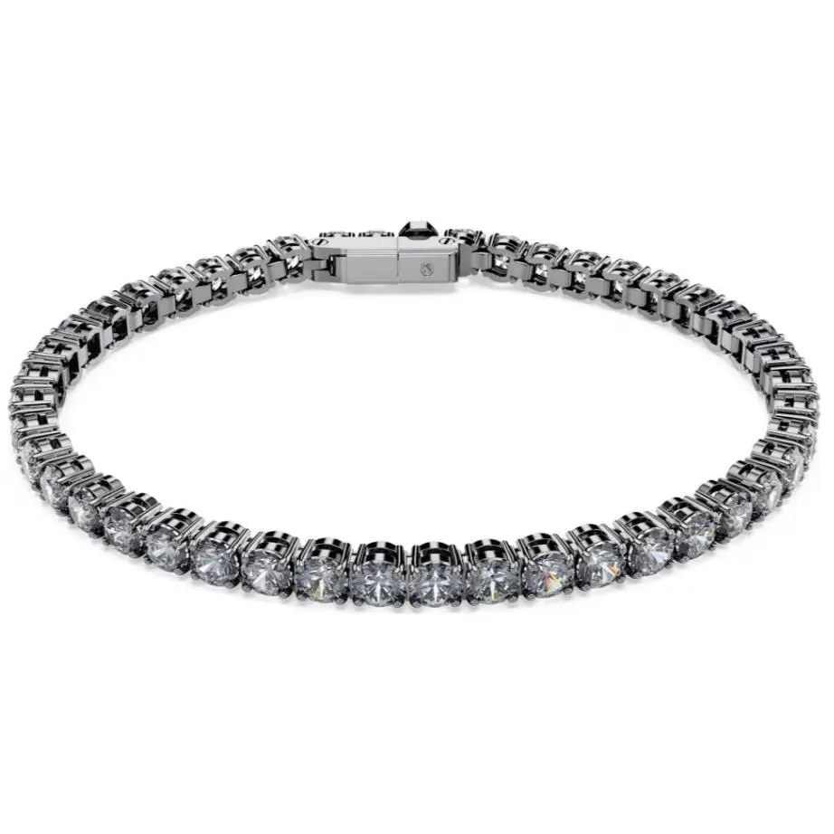 Swarovski Matrix Tennis Bracelet Gray Ruthenium plated-5693928 5693929