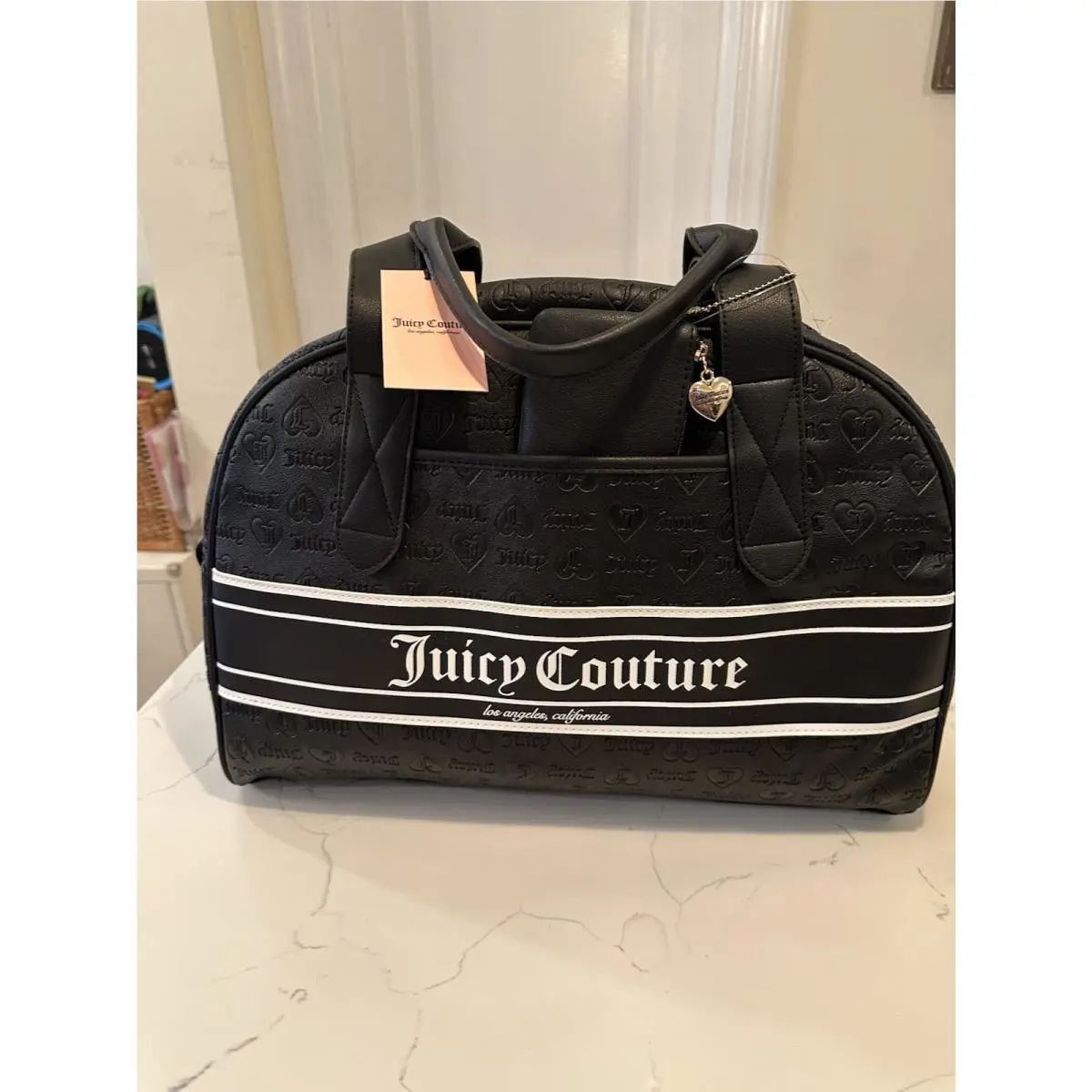 Juicy Couture Fashionista Dome Weekender Duffle Bag Liquorice Black Free Wallet