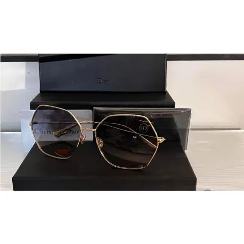 Christian Dior Empire J5GFF Geometric Gold Titanium Frame Sunglasses 5