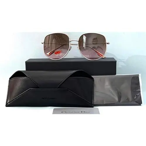Christian  DIOBY3F 3YG86 Round Gold Brown Frame Sunglasses 12 by Dior