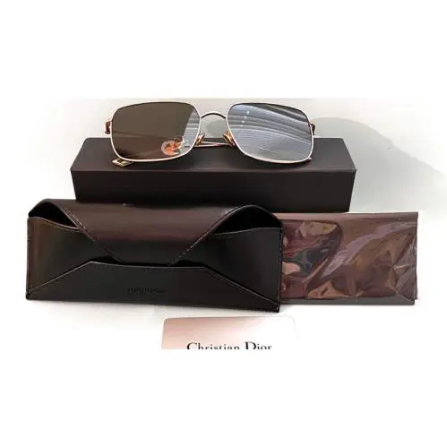 Christian Dior Stellaire1 DDB07 Square Gold Blue Frame Sunglasses 14