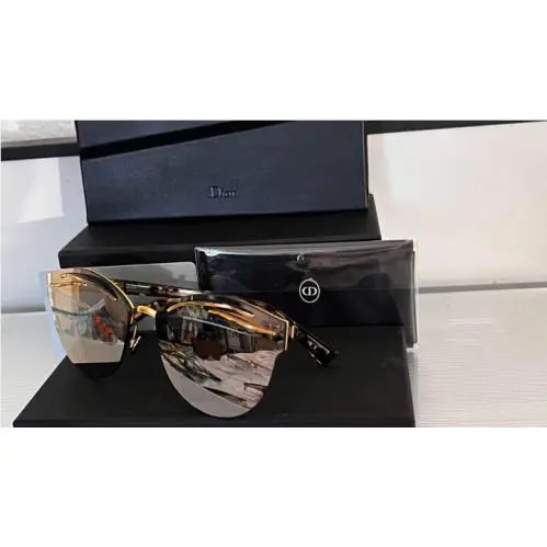 Christian Dior Empire 06J0T Cat Eye Havana Titanium Frame Sunglasses 4