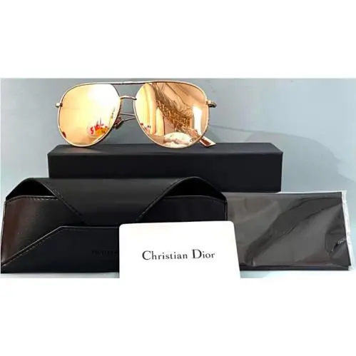 Christian Dior by Dior Ddbsq Aviator Gold Frame Sunglasses 14