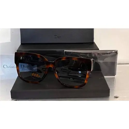 Christian  DIORID1F 08684 Square Havana Frame Sunglasses 30 by Dior