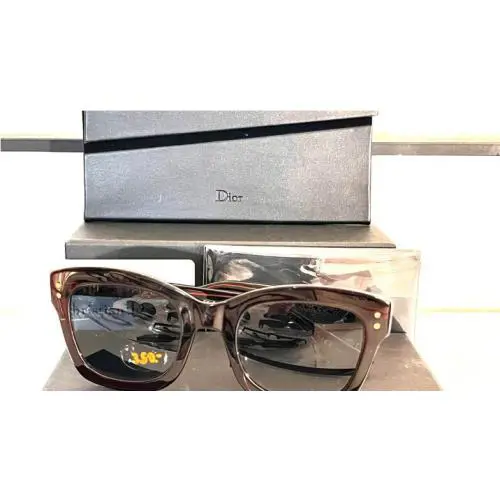 Christian Dior DIORIZON2 017TK Cat Eye Amber Frame Sunglasses 28