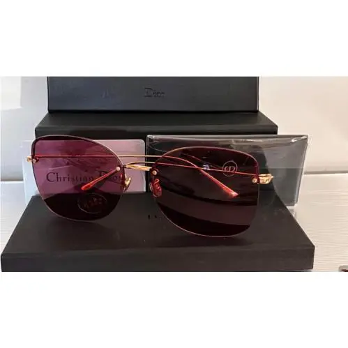 Christian Dior Empire DDBU1 Square Gold Titanium Frame Sunglasses 6