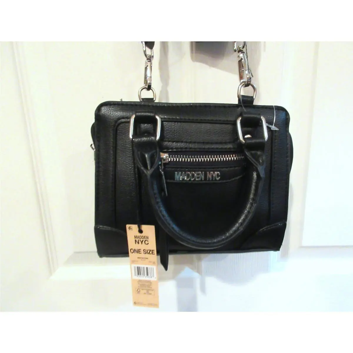 Steve Madden Black Mini Satchel Bag Small Purse Logo Crossbody