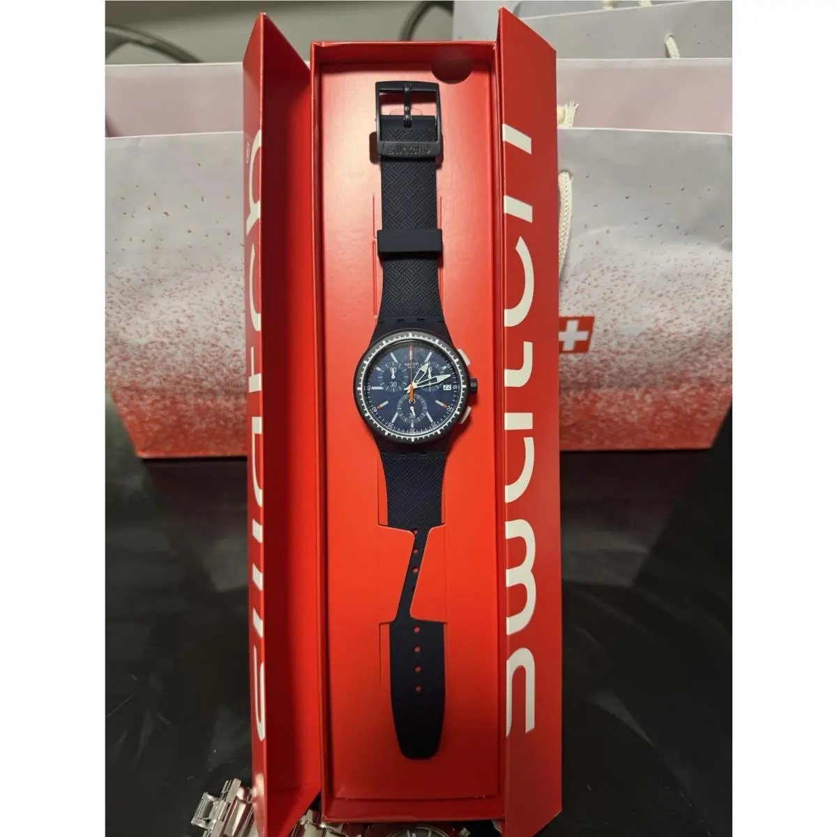 Gara in Blue Chronograph SUSN410 Swiss Quartz Watch 42mm by Swatch