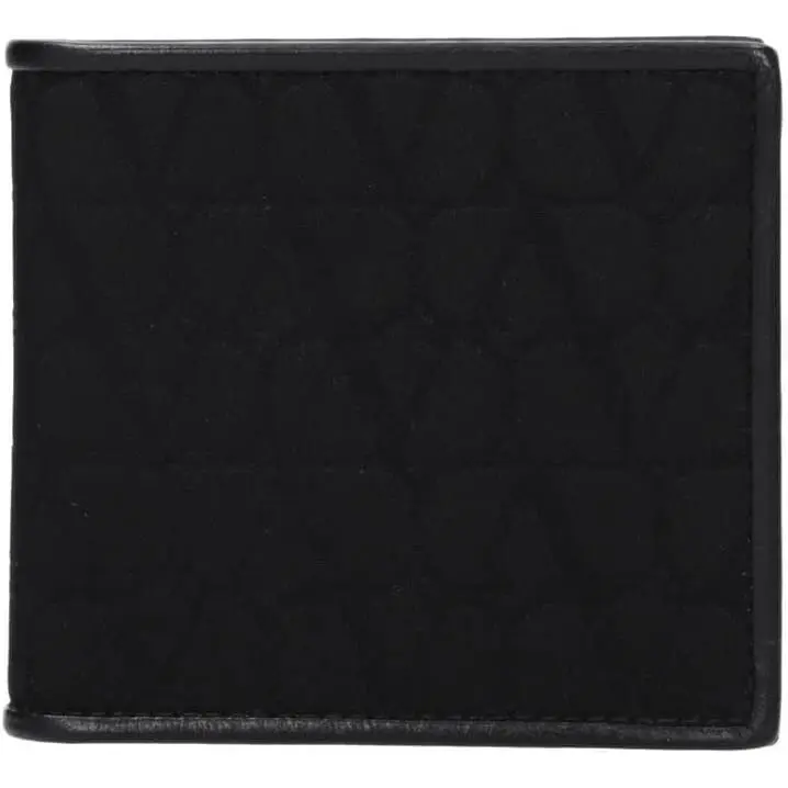 Valentino Garavani Men`s Black Fabric V Logo Wallet