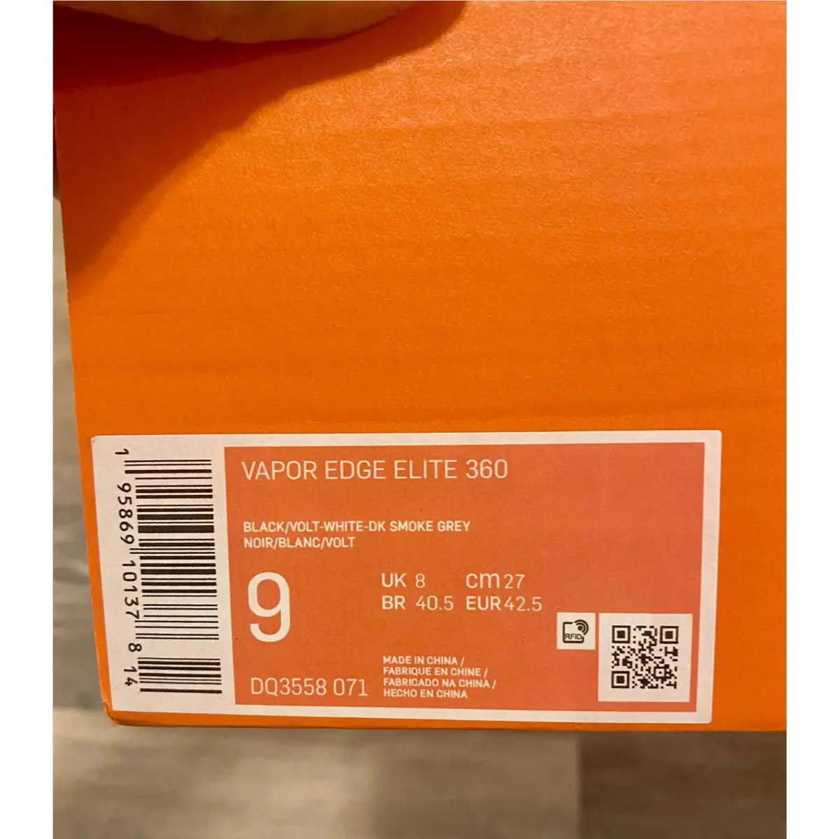 Nike shoes - Nike Vapor Edge - Vapor Edge - DQ3558-071 - Black-White-Volt (UPC: 195869101378) 10