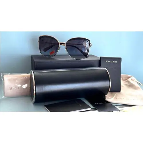 Bvlgari 6128-B 2014/8G Butterfly Black Gold Sunglasses 10