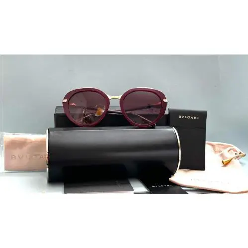 Bvlgari Serpenti 6092-B 239/6F Cat Eye Pink Gold Sunglasses 3