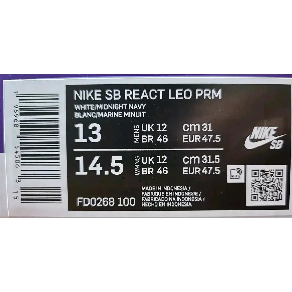 Nike shoes - Nike React Leo SB - React Leo - FD0268-100 - White, Manufacturer: White/Midnight Navy/University Red/White 5