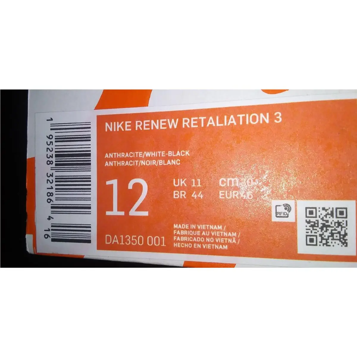 Nike shoes - Nike Renew Retaliation 3 - Renew Retaliation - DA1350 001 - Anthracite/White/Black 3
