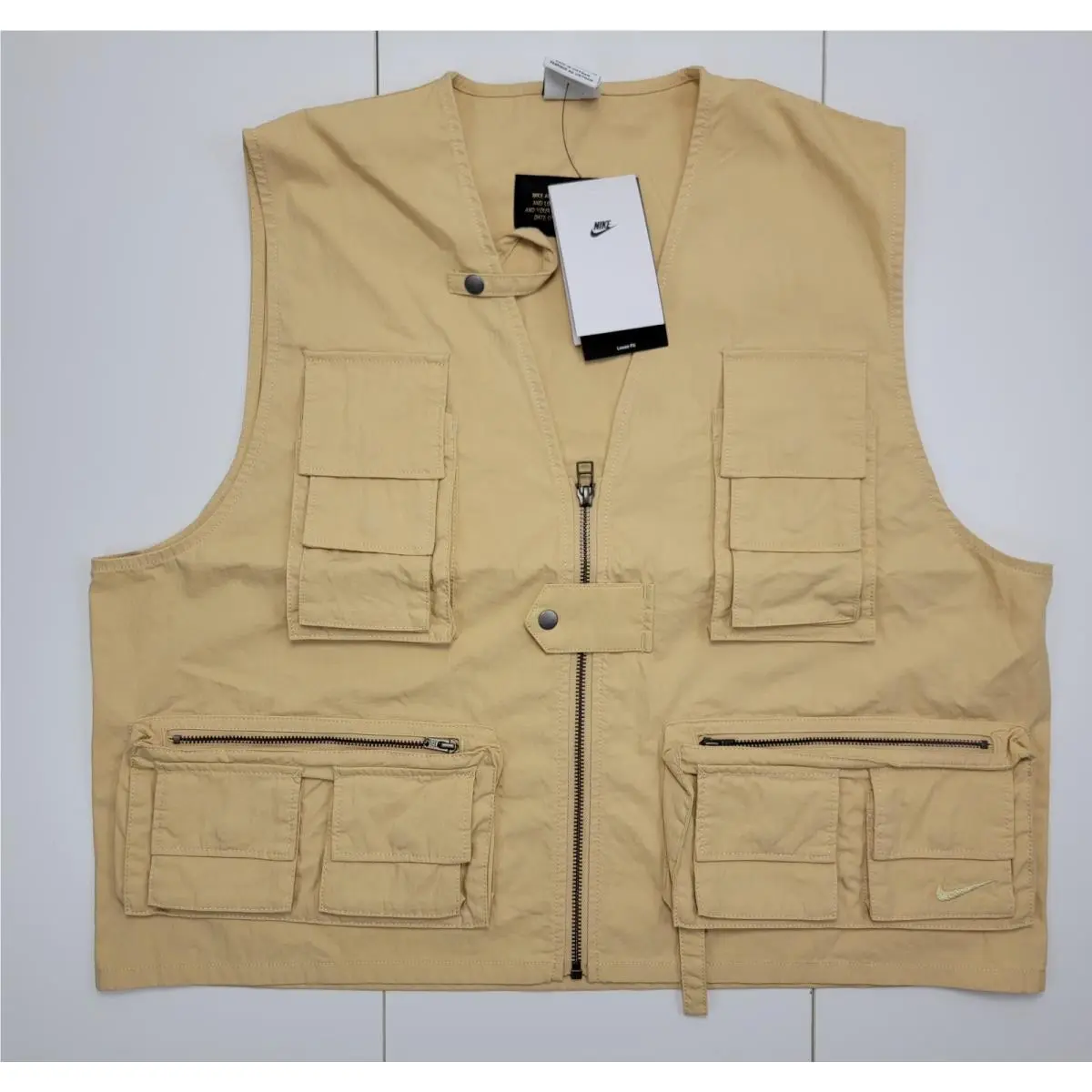 Mens Life Utility Vest Sesame FN3214-252 Size Small Lifestyle Tactical by Nike