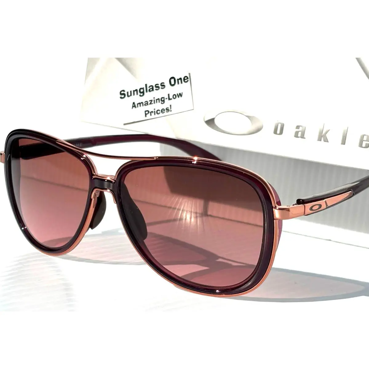 Split Time Crystal Raspberry G40 Black Gradient Lens Sunglass 4129-02 by Oakley