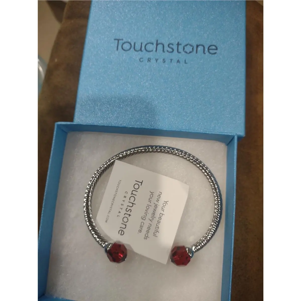 Touchstone Crystal Bracelet Deep Red Mother`s Day Gift D4 by Swarovski