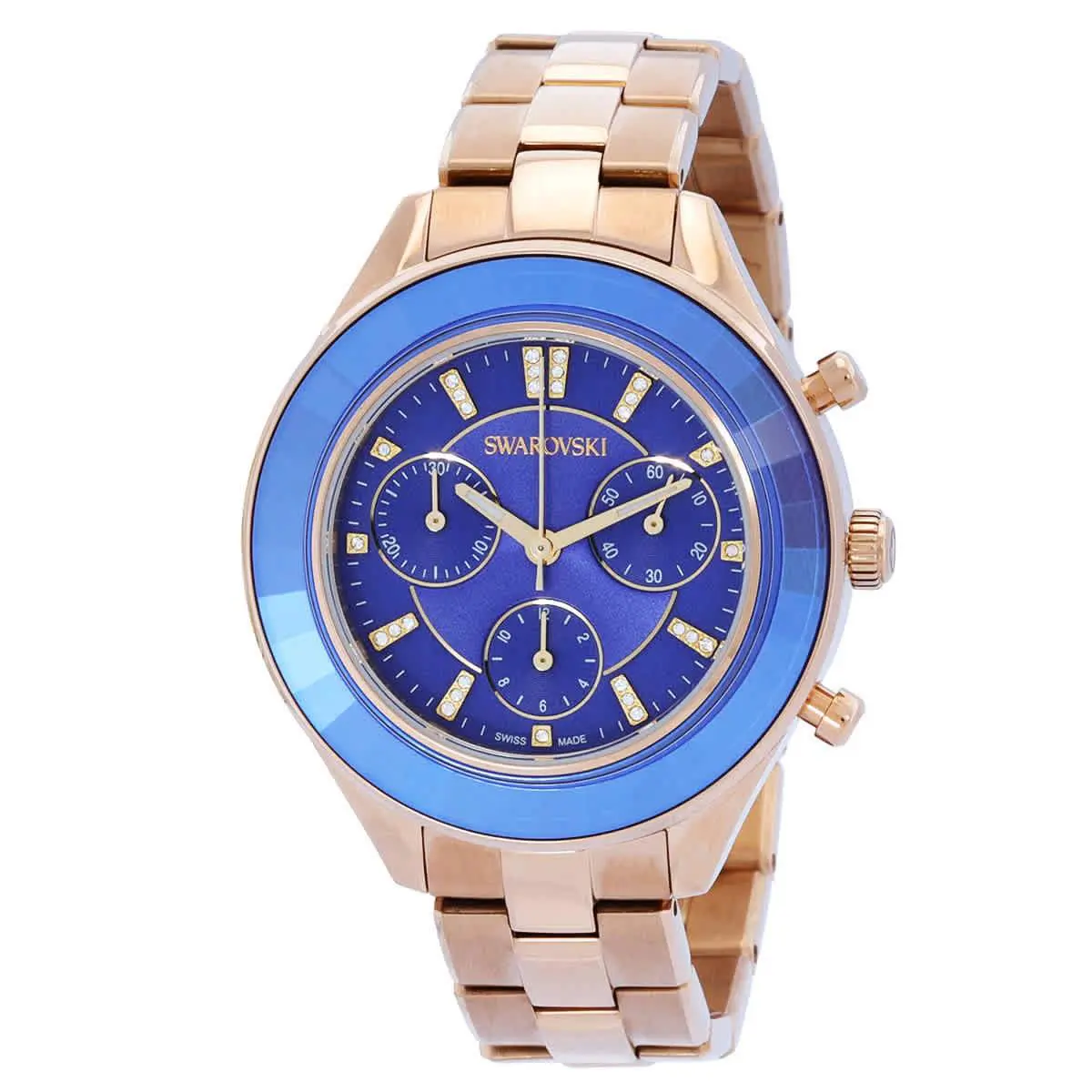 Octea Lux Sport Chronograph Quartz Crystal Blue Dial Unisex Watch by Swarovski