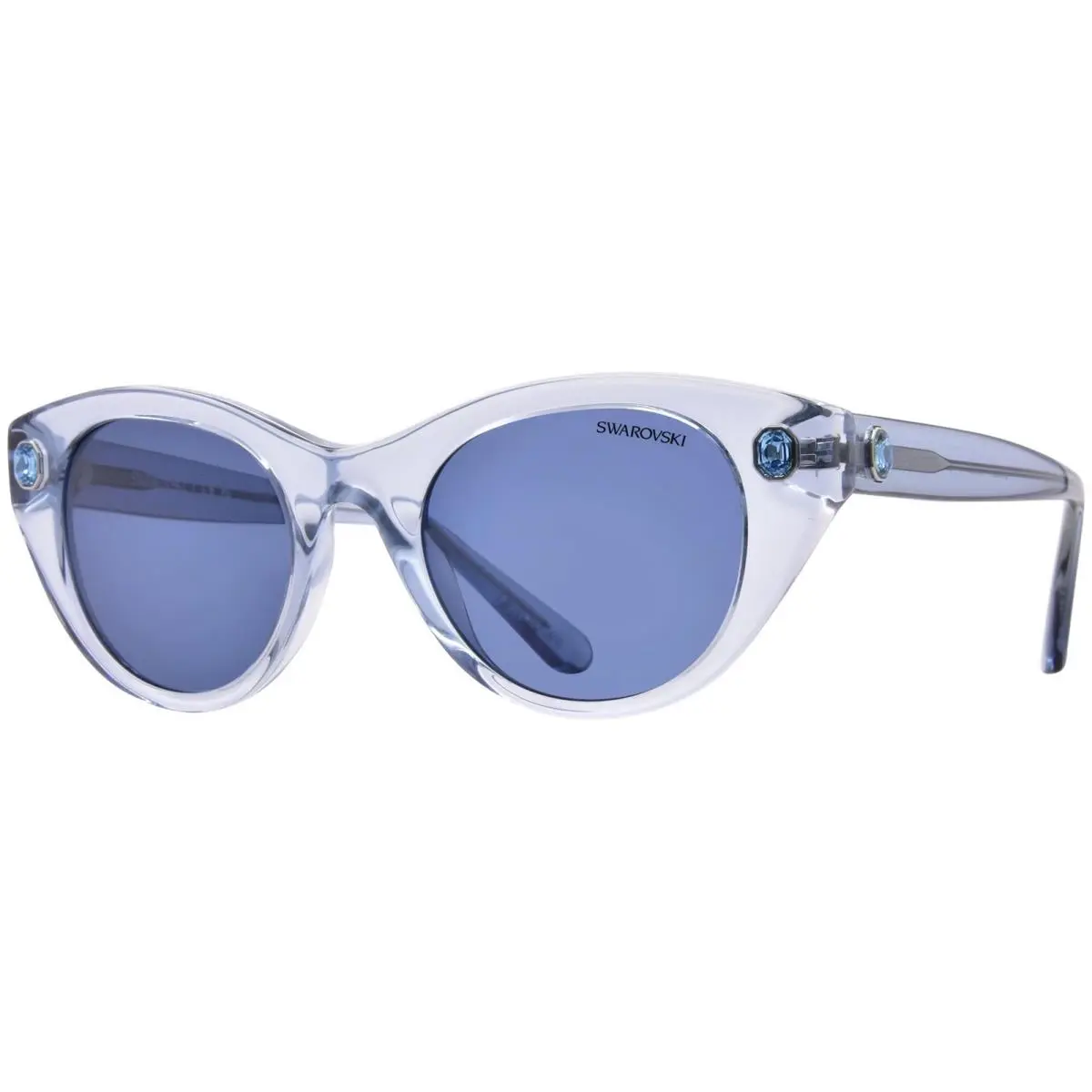 SK6025 106555 Sunglasses Women`s Transparent Light Blue/dark Blue 47mm by Swarovski