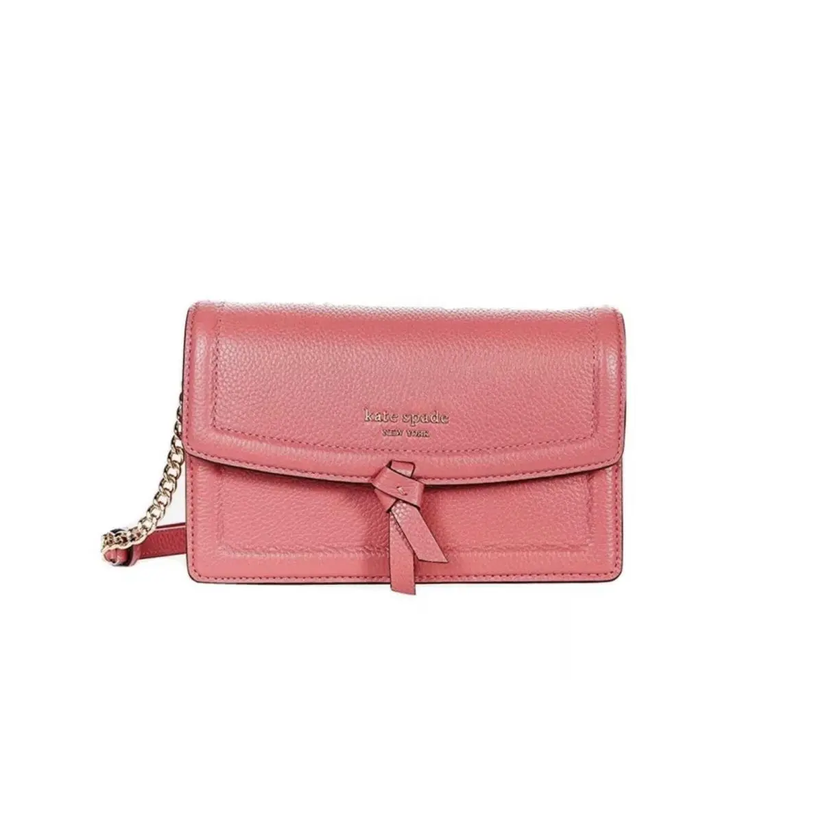 Kate Spade New York Mini Knott Pebbled Leather Flap Crossbody Bag Orchid