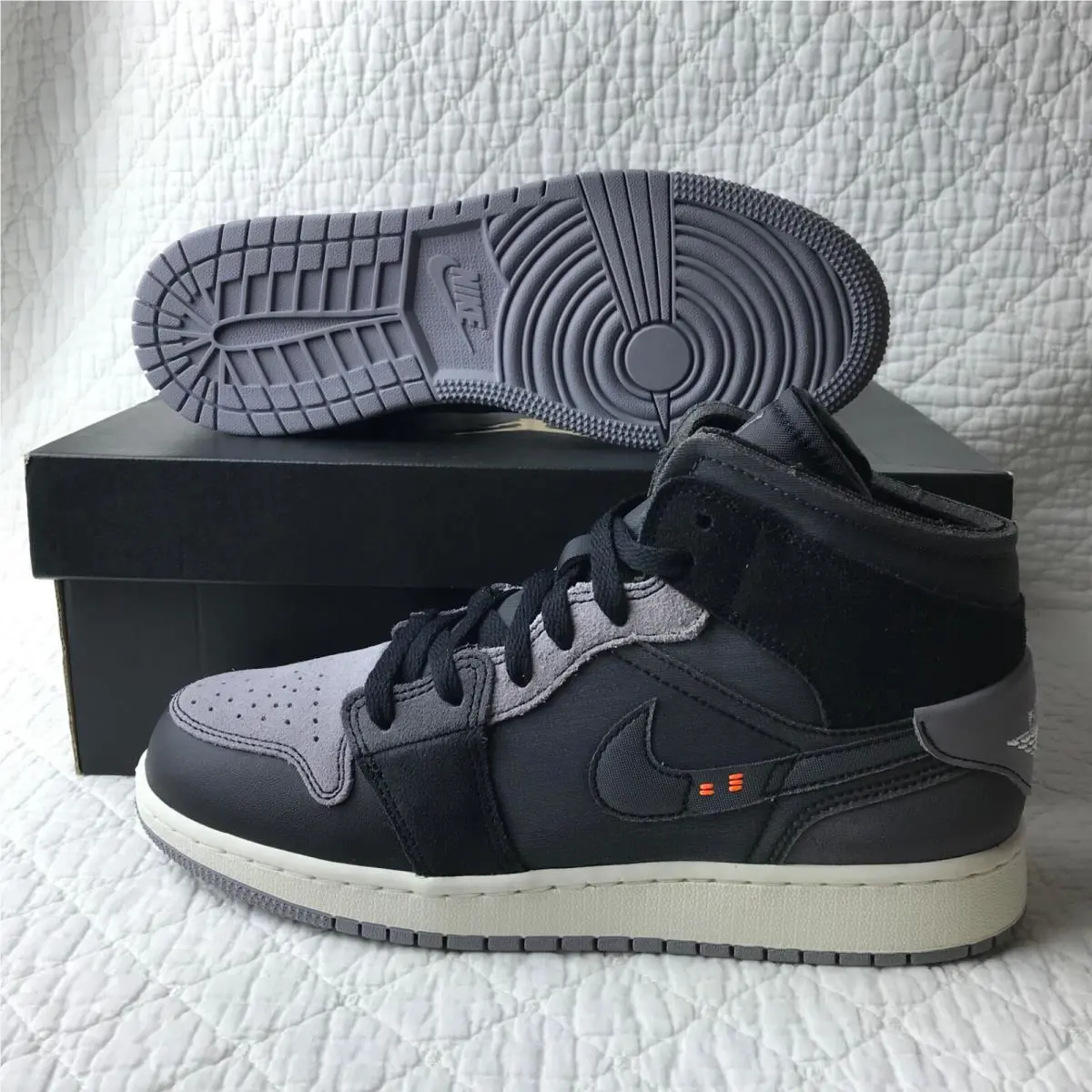 Nike shoes - Jordan Air 1 Mid GS - DV0438-001 - Black/Cement Grey LT Graphite 2