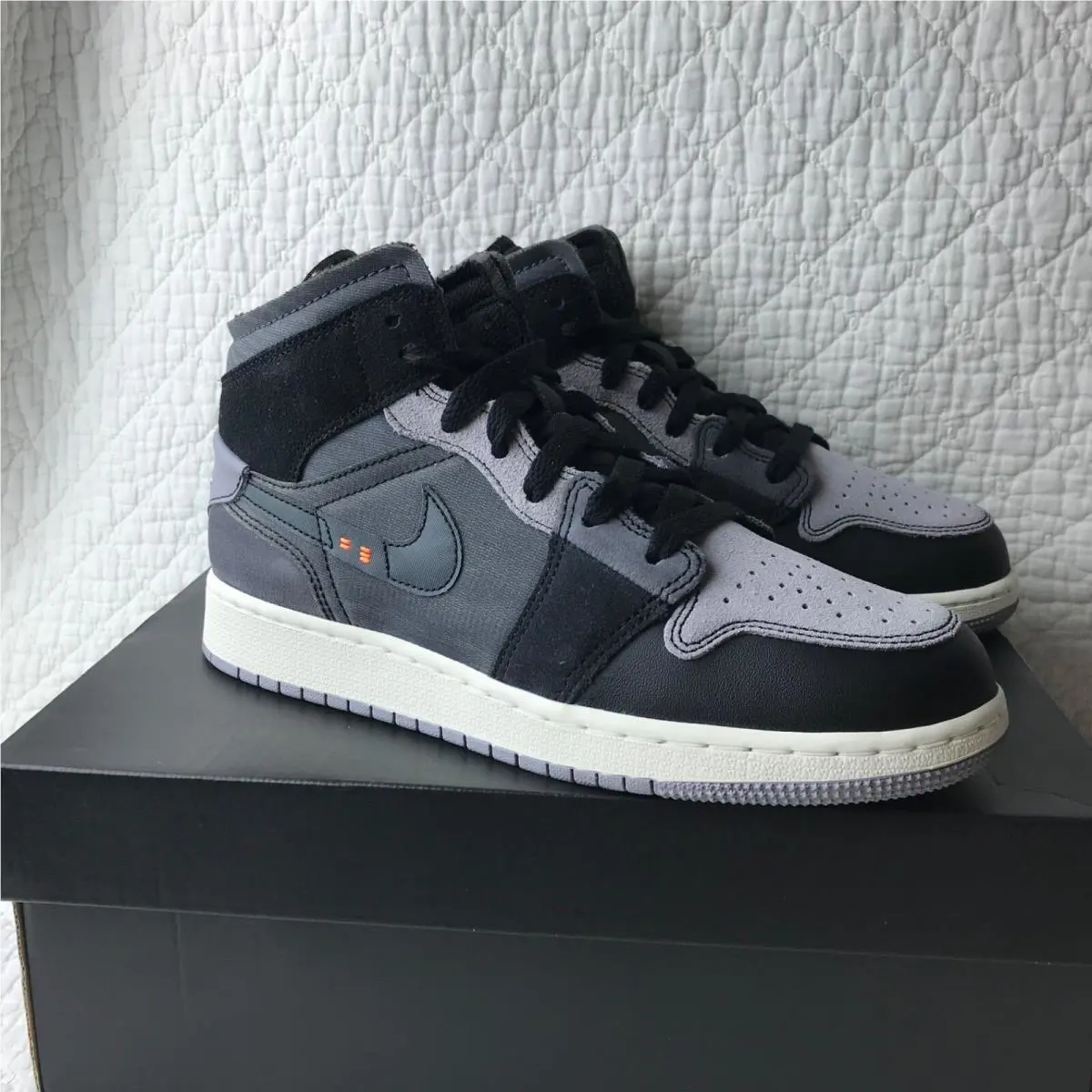 Nike shoes - Jordan Air 1 Mid GS - DV0438-001 - Black/Cement Grey LT Graphite 6