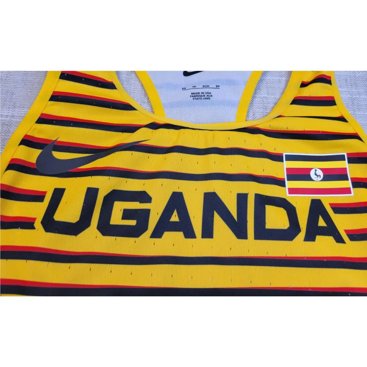 Nike clothing - Nike Pro Elite Uganda Racing Top - DD7965-728 - Yellow Black Red 1