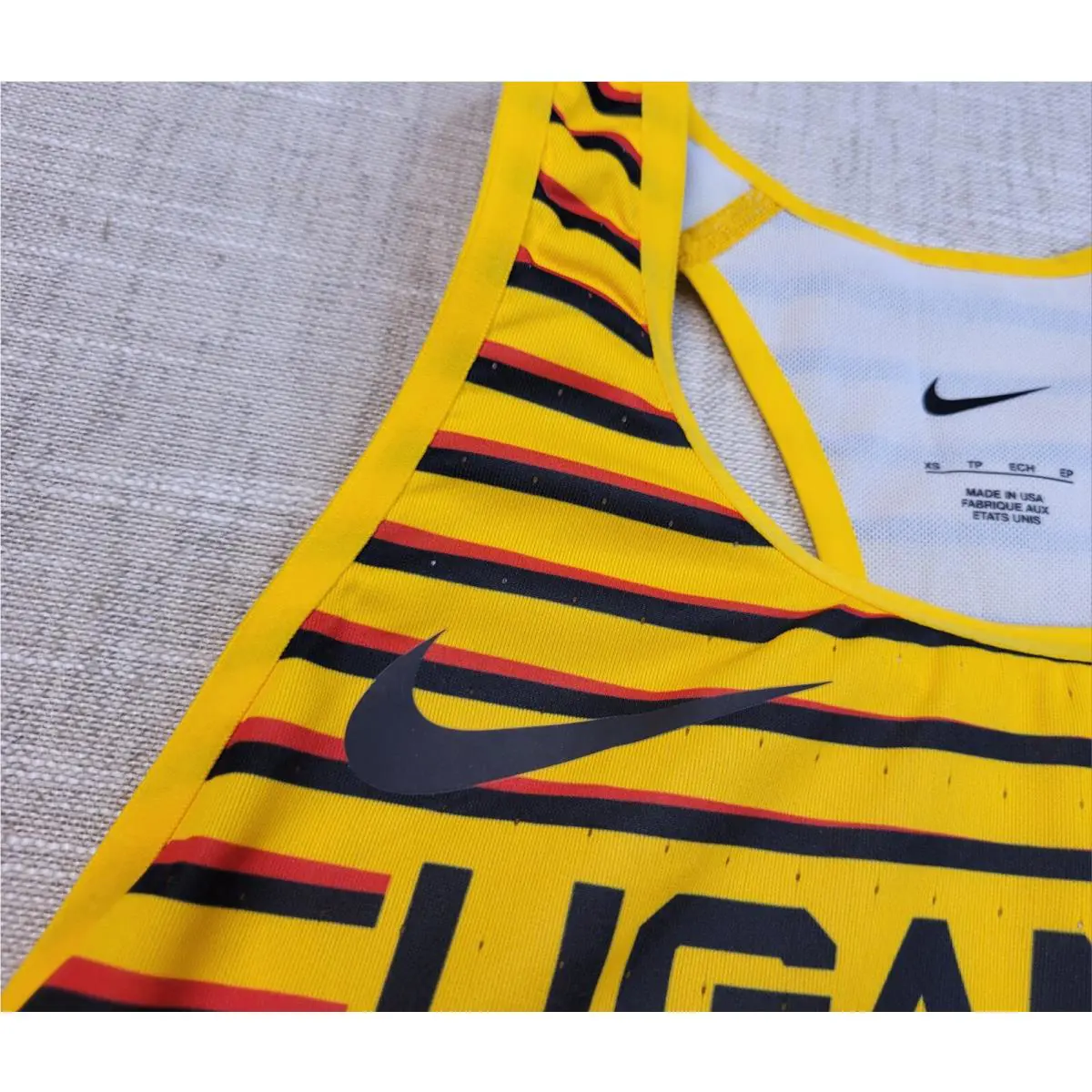 Nike clothing - Nike Pro Elite Uganda Racing Top - DD7965-728 - Yellow Black Red 2