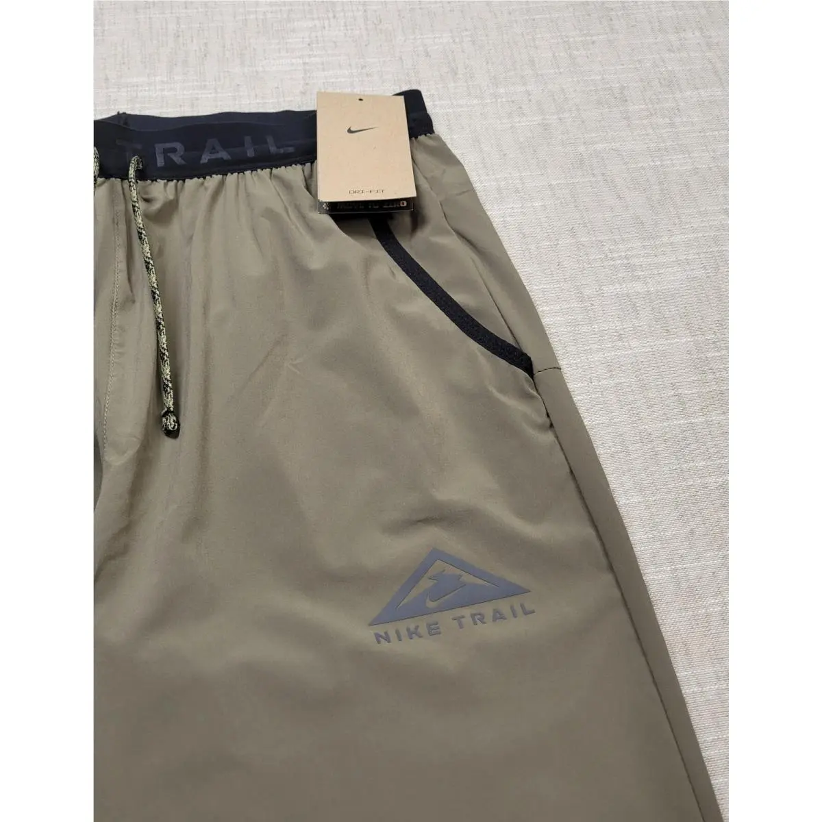 Nike clothing - Nike Trail Dawn Range Running Pants - DX0855-222 - Green Black 2