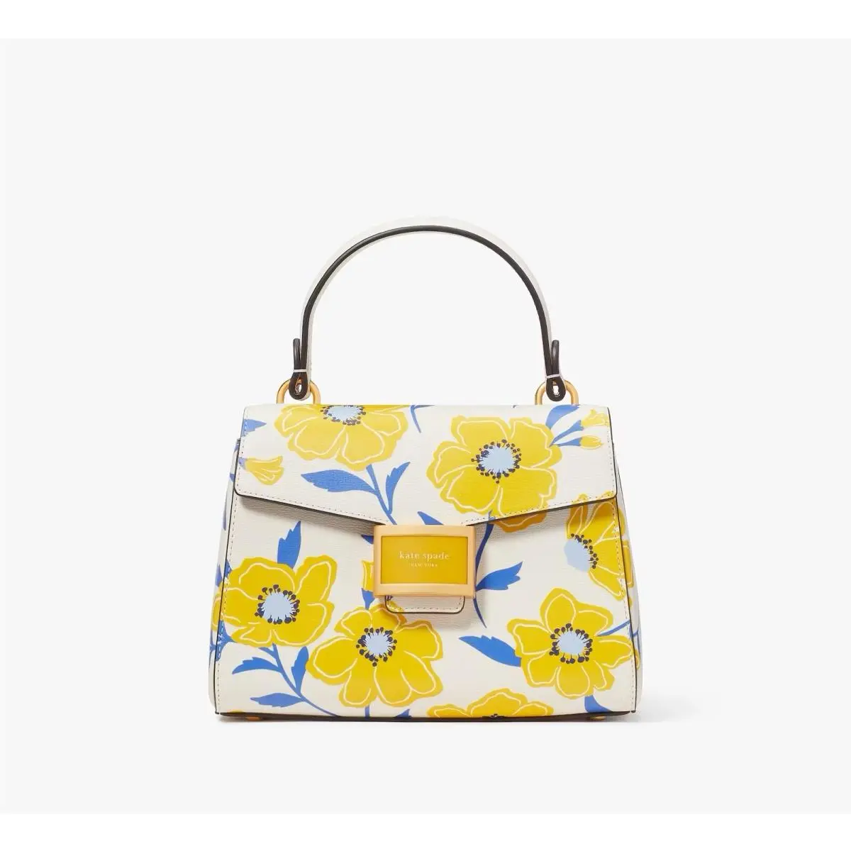 Katy Sunshine Floral Textured Leather Small Top-handle Bag KF836 by Kate Spade