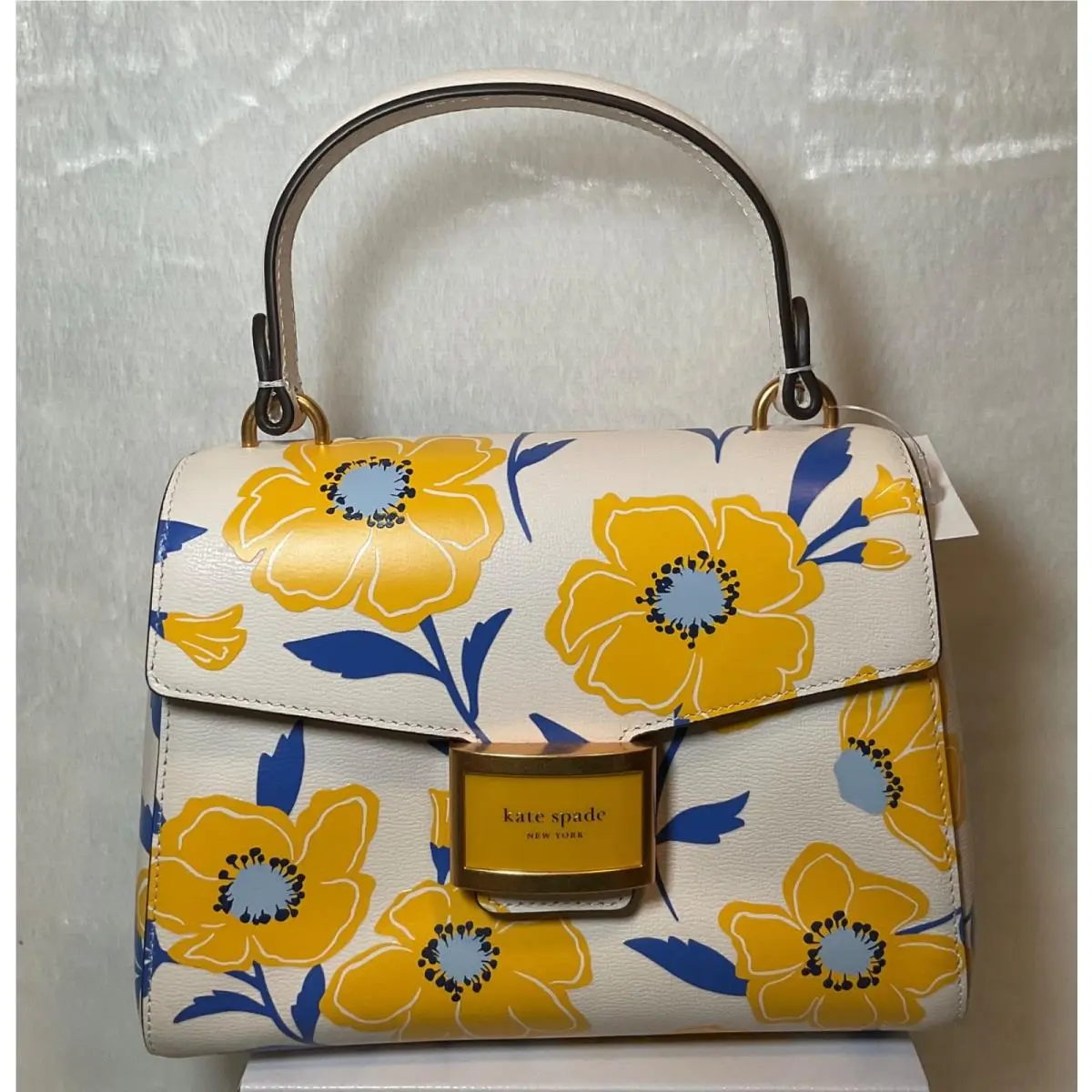 Kate Spade Katy Sunshine Floral Textured Leather Small Top-handle Bag KF836