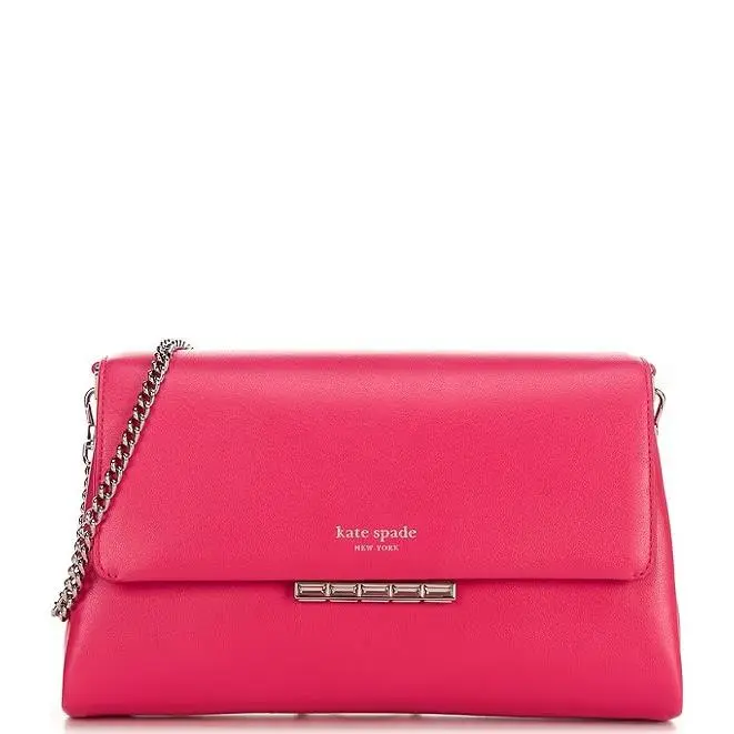 NWT$328 Kate Spade Grace Embellished Leather Crossbody Clutch Rosehip Hot Pink