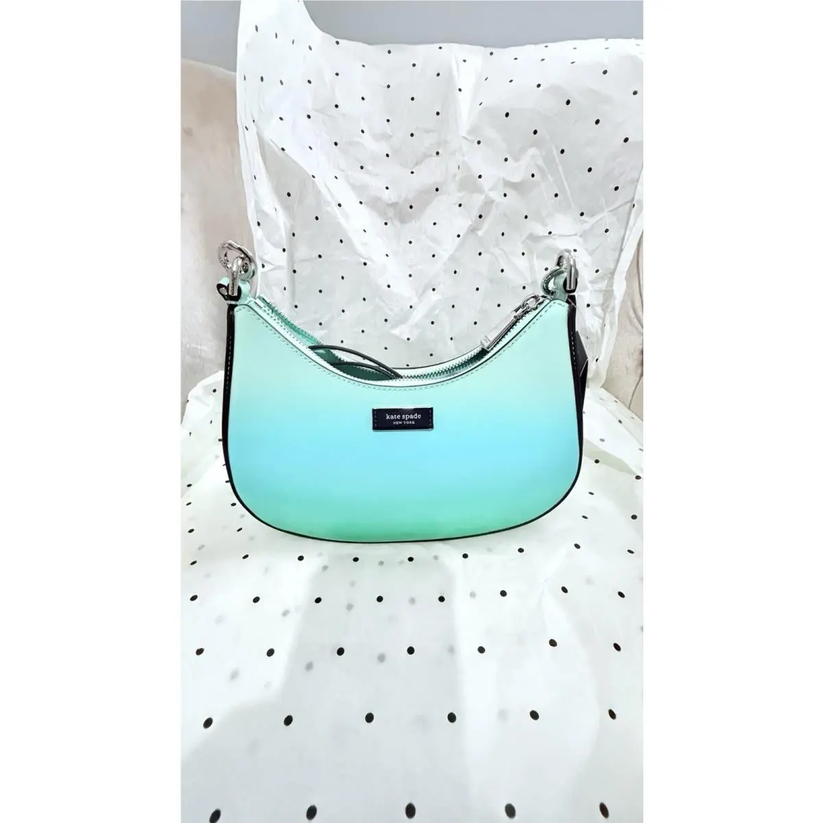 Ombre Sam Icon Convertible Green Leather Hobo Crossbody Bag Purse New by Kate Spade