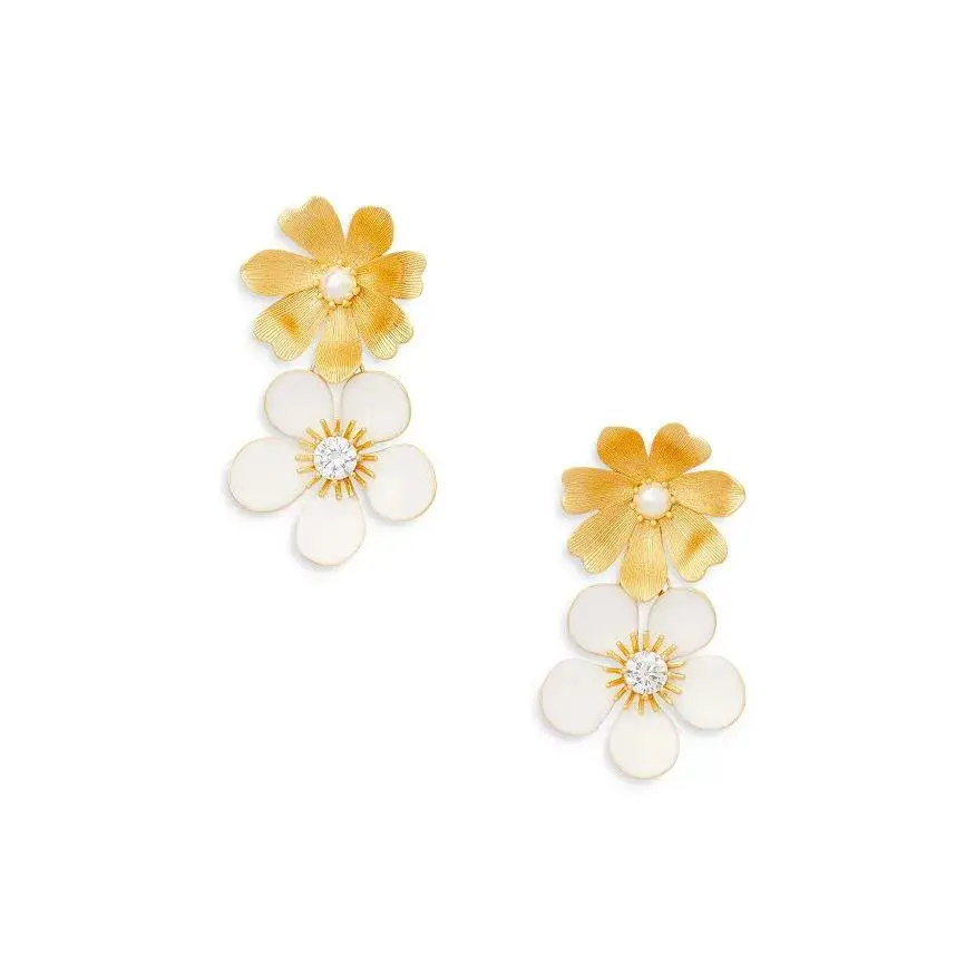Kate Spade New York W1081 White/gold Garden Party Double Drop Earrings