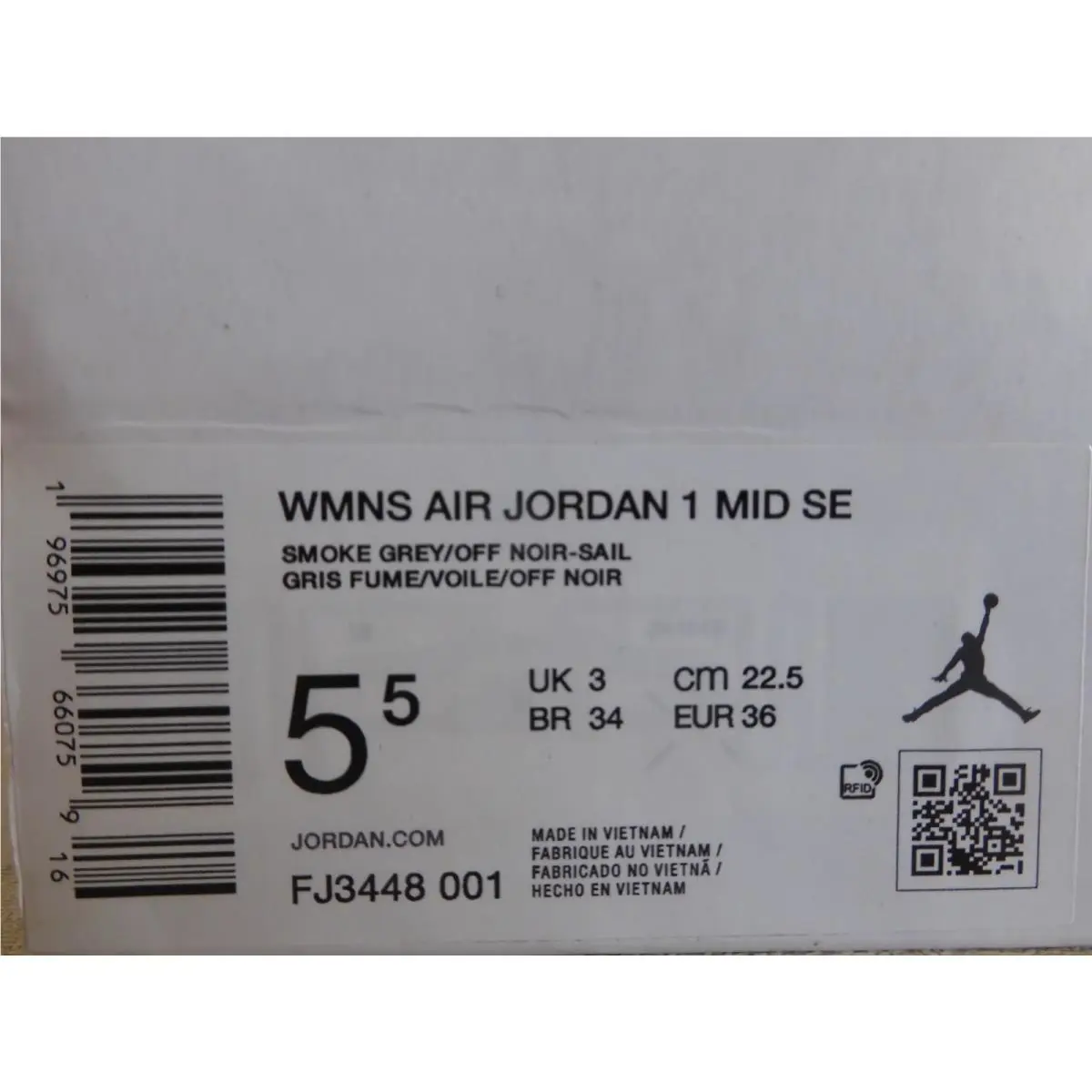 Nike shoes - Air Jordan 1 Mid SE - FJ3448-001 - Gray (UPC: 196975660759) 6