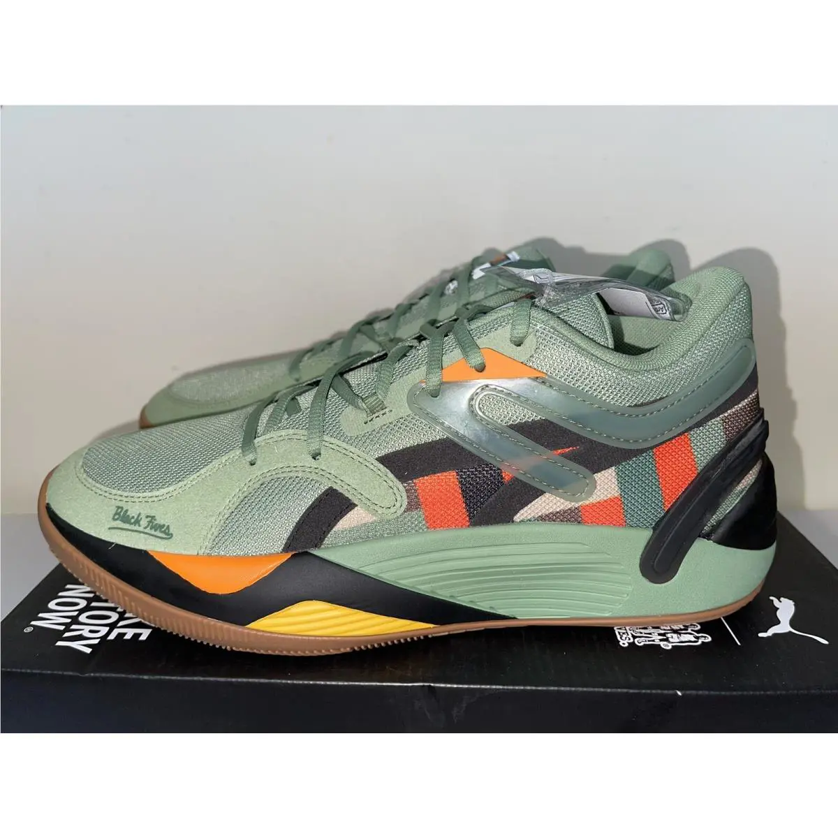 Puma shoes - Puma TRC Blaze Court Black Fives - 37663701 - Green 2