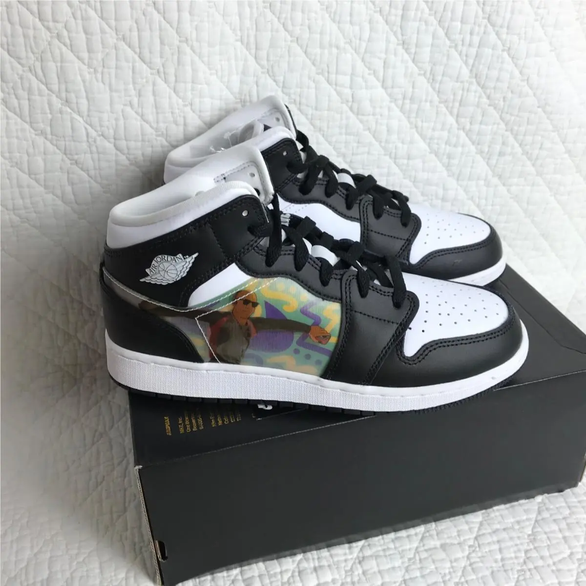 Nike shoes - Jordan Air 1 Mid GS - DR9495-001 - Black/Dark Concord new emerald 8