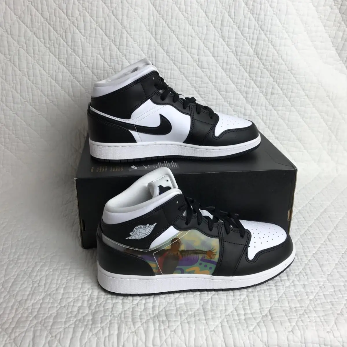 Nike shoes - Jordan Air 1 Mid GS - DR9495-001 - Black/Dark Concord new emerald 0