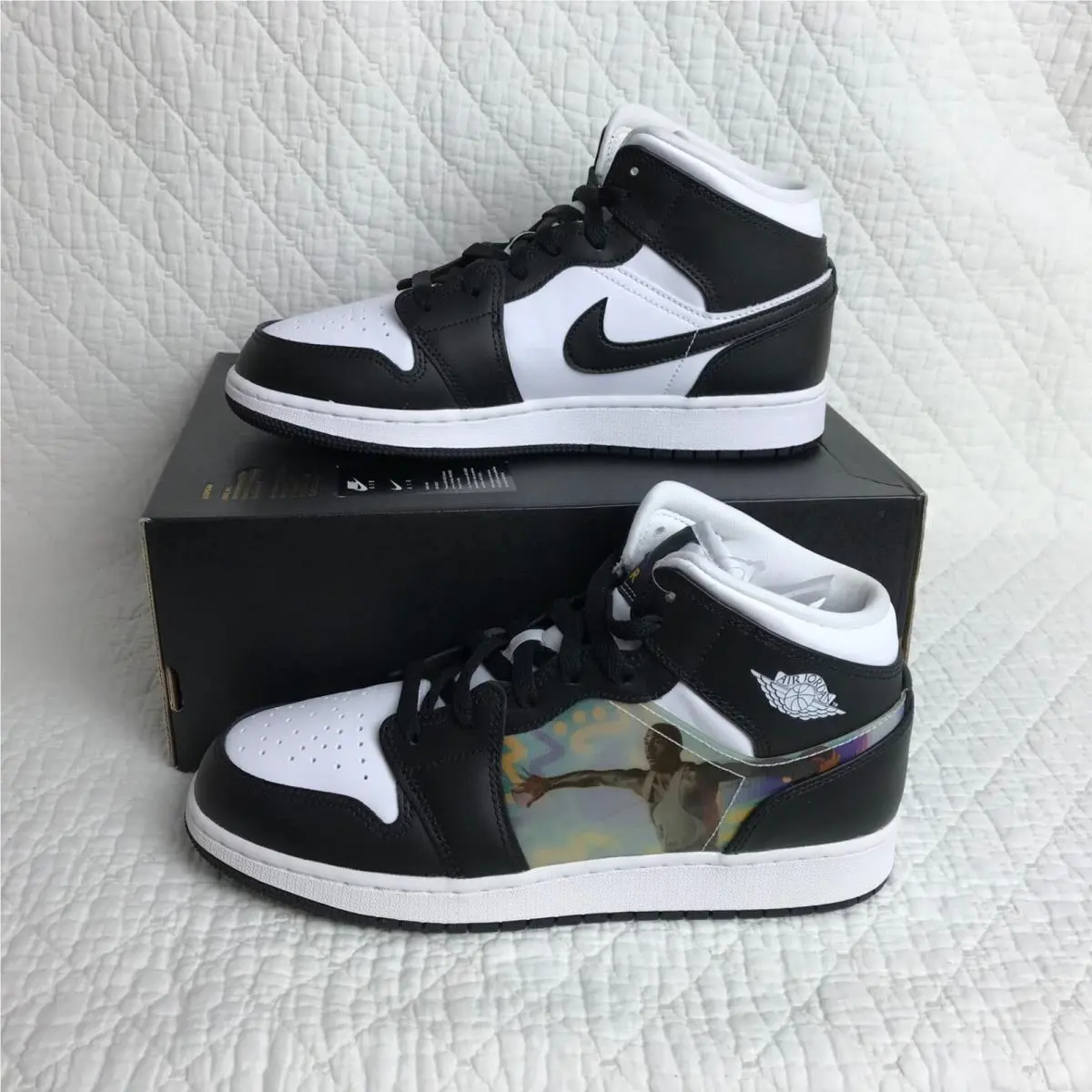 Nike shoes - Jordan Air 1 Mid GS - DR9495-001 - Black/Dark Concord new emerald 1
