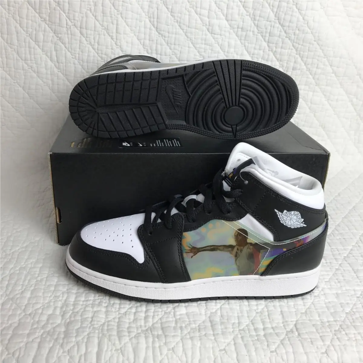 Nike shoes - Jordan Air 1 Mid GS - DR9495-001 - Black/Dark Concord new emerald 2