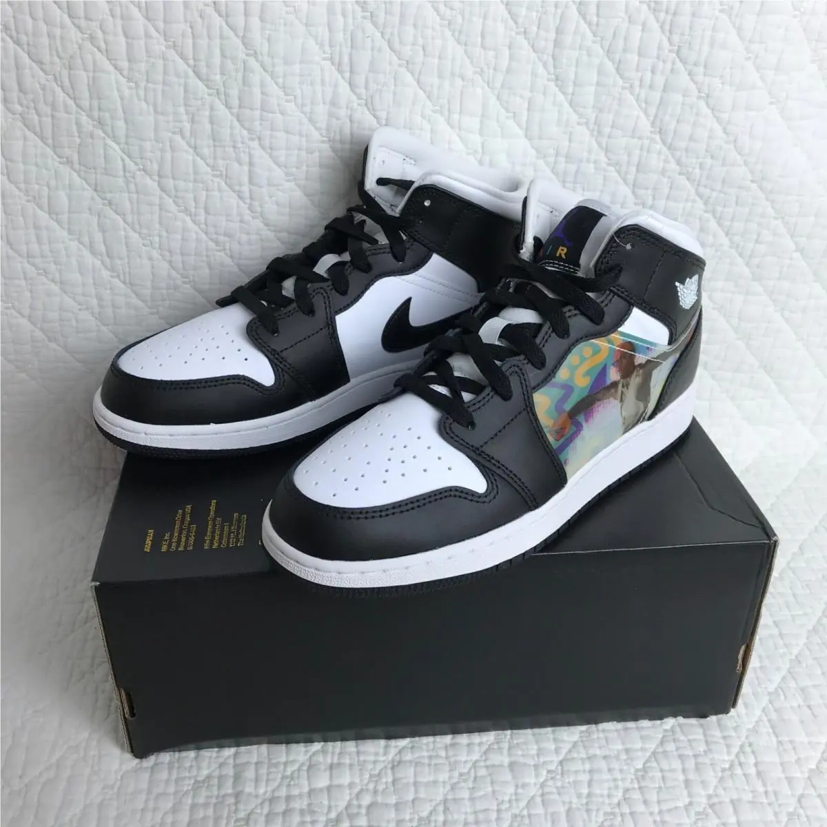 Nike shoes - Jordan Air 1 Mid GS - DR9495-001 - Black/Dark Concord new emerald 5