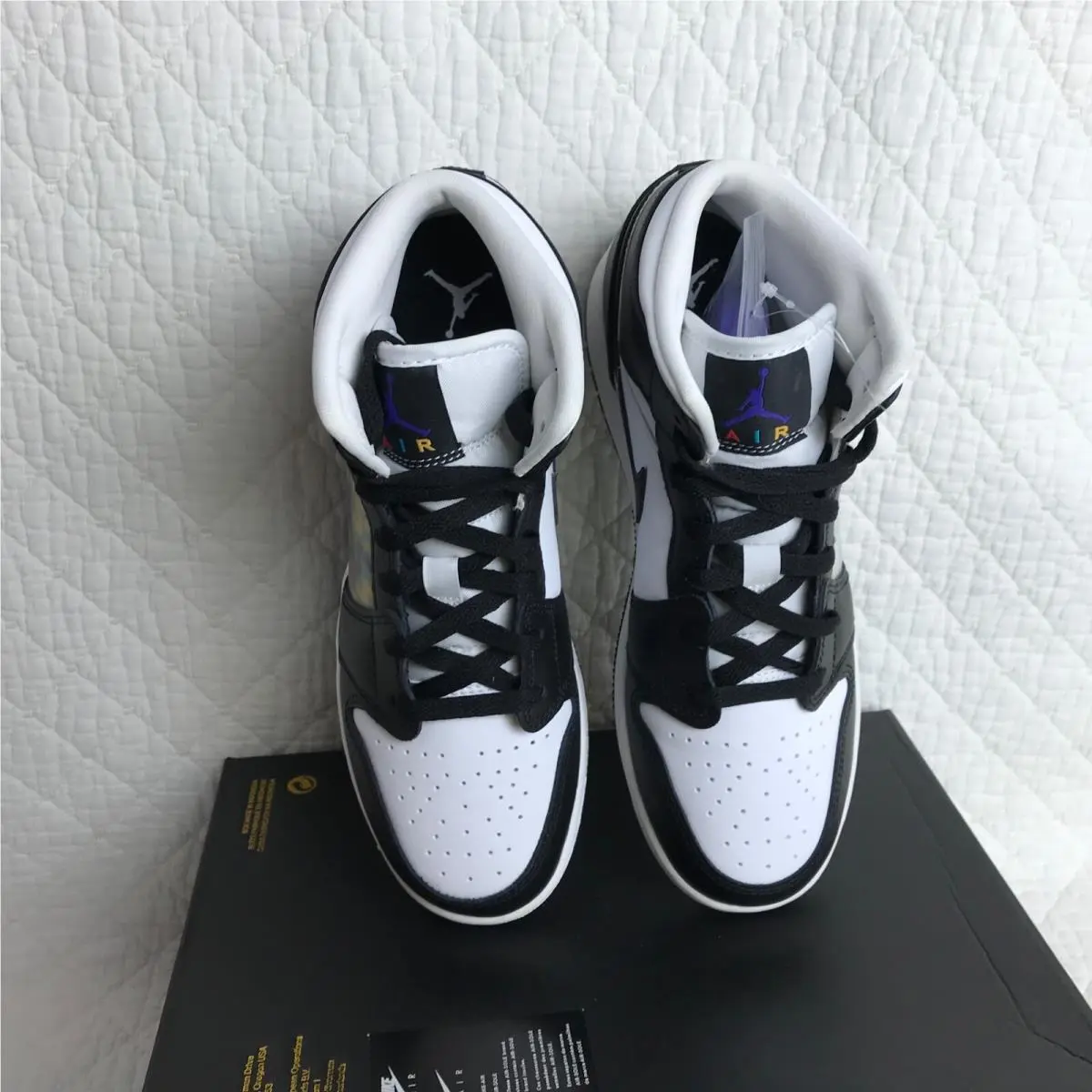 Nike shoes - Jordan Air 1 Mid GS - DR9495-001 - Black/Dark Concord new emerald 7